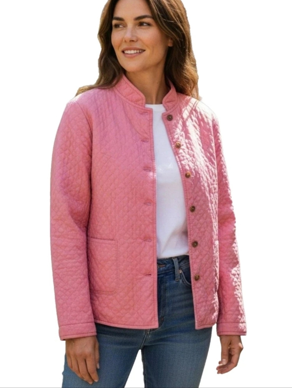 Kiko‎ Comfort Jacket, Size 1X, 100% Silk, Quilted, Rose Pink, Pockets